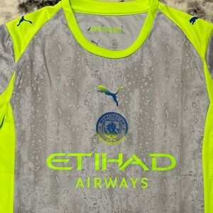 Puma Manchester City Gray and Neon Yellow Jersey